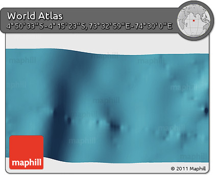 Satellite 3D Map of the Area around 4° 32' 58" S, 74° 1' 30" E