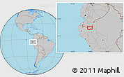 Gray Location Map of the area around 4° 32' 58" S, 78° 58' 29" W