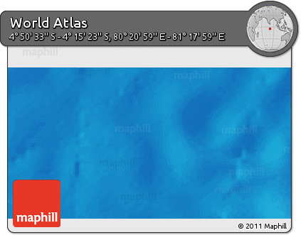 Physical 3D Map of the Area around 4° 32' 58" S, 80° 49' 29" E