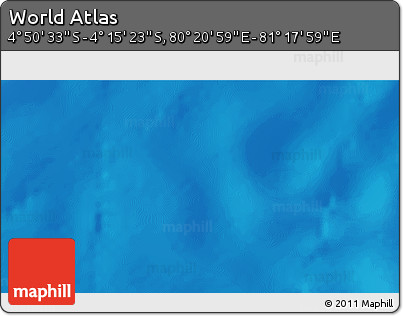 Physical 3D Map of the Area around 4° 32' 58" S, 80° 49' 29" E