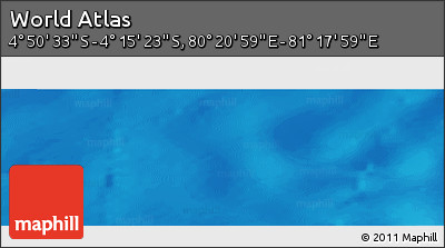 Physical Panoramic Map of the Area around 4° 32' 58" S, 80° 49' 29" E
