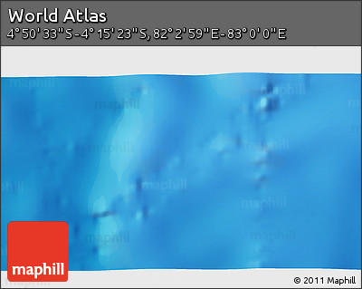 Physical 3D Map of the Area around 4° 32' 58" S, 82° 31' 30" E