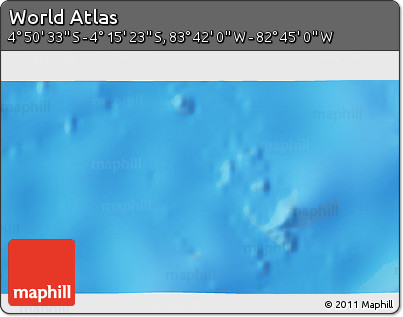 Shaded Relief 3D Map of the Area around 4° 32' 58" S, 83° 13' 29" W