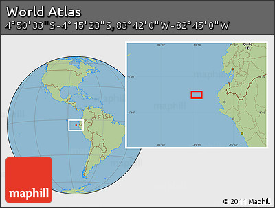 Savanna Style Location Map of the Area around 4° 32' 58" S, 83° 13' 29" W