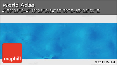Physical Panoramic Map of the Area around 4° 32' 58" S, 85° 4' 29" E
