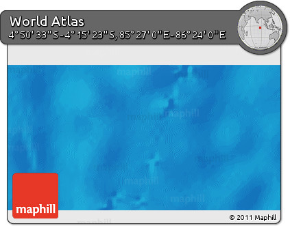 Physical 3D Map of the Area around 4° 32' 58" S, 85° 55' 30" E