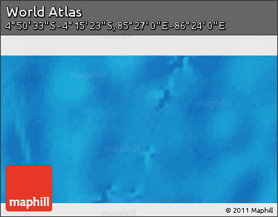 Physical 3D Map of the Area around 4° 32' 58" S, 85° 55' 30" E