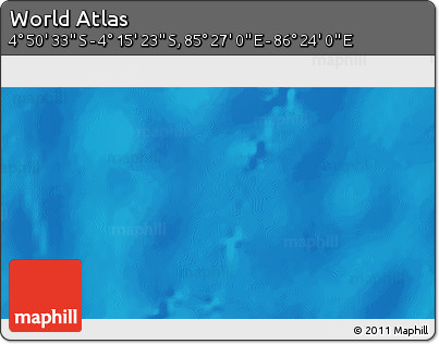Physical 3D Map of the Area around 4° 32' 58" S, 85° 55' 30" E