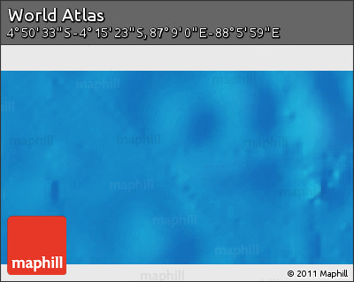 Physical 3D Map of the Area around 4° 32' 58" S, 87° 37' 30" E