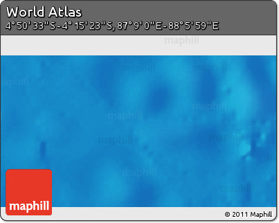Physical 3D Map of the Area around 4° 32' 58" S, 87° 37' 30" E