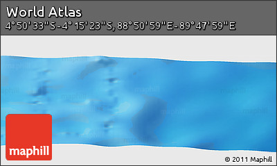 Physical Panoramic Map of the Area around 4° 32' 58" S, 89° 19' 29" E
