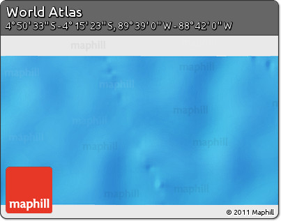 Shaded Relief 3D Map of the Area around 4° 32' 58" S, 89° 10' 30" W