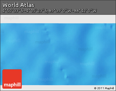 Shaded Relief 3D Map of the Area around 4° 32' 58" S, 89° 10' 30" W