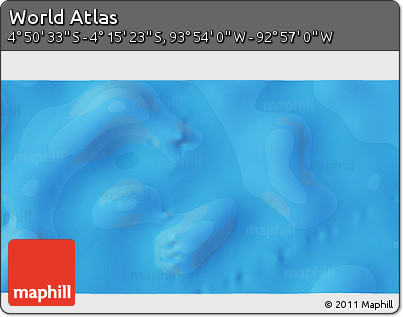 Political 3D Map of the Area around 4° 32' 58" S, 93° 25' 30" W