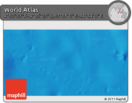 Shaded Relief 3D Map of the Area around 4° 32' 58" S, 94° 25' 30" E