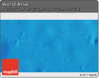 Shaded Relief 3D Map of the Area around 4° 32' 58" S, 94° 25' 30" E