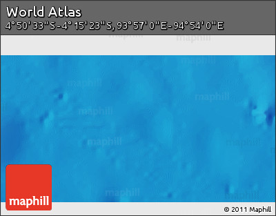 Shaded Relief 3D Map of the Area around 4° 32' 58" S, 94° 25' 30" E