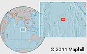 Gray Location Map of the area around 4° 32' 58" S, 94° 25' 30" E, hill shading