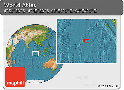 Satellite Location Map of the Area around 4° 32' 58" S, 94° 25' 30" E