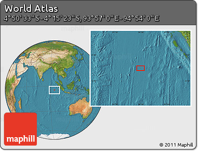 Satellite Location Map of the Area around 4° 32' 58" S, 94° 25' 30" E