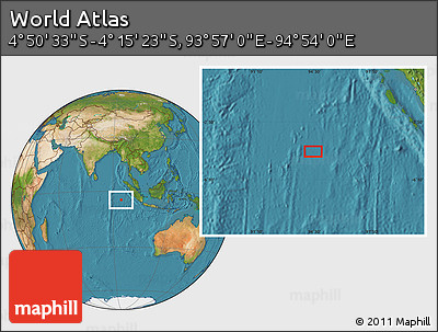 Satellite Location Map of the Area around 4° 32' 58" S, 94° 25' 30" E