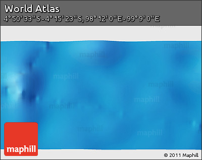 Physical 3D Map of the Area around 4° 32' 58" S, 98° 40' 30" E