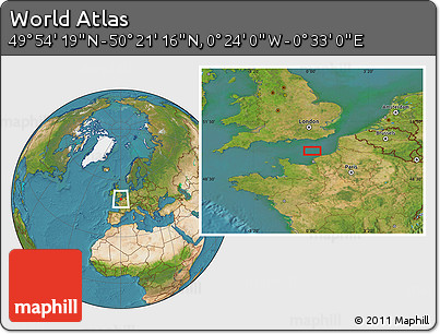 Satellite Location Map of the Area around 50° 7' 47" N, 0° 4' 30" E