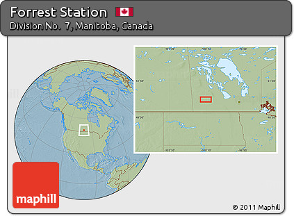 Savanna Style Location Map of Forrest Station, hill shading