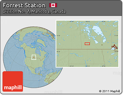 Savanna Style Location Map of Forrest Station, hill shading