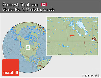 Savanna Style Location Map of Forrest Station, hill shading