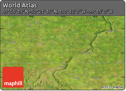 Satellite Map of the Area around 50° 7' 47" N, 100° 13' 29" W