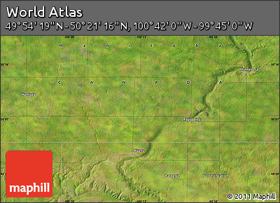 Satellite Map of the Area around 50° 7' 47" N, 100° 13' 29" W