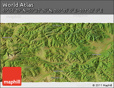 Satellite 3D Map of the Area around 50° 7' 47" N, 101° 13' 29" E