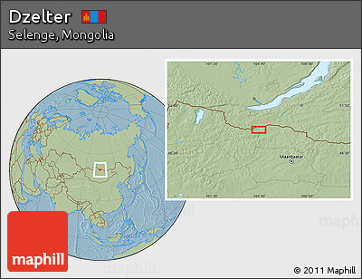 Savanna Style Location Map of Dzelter, hill shading