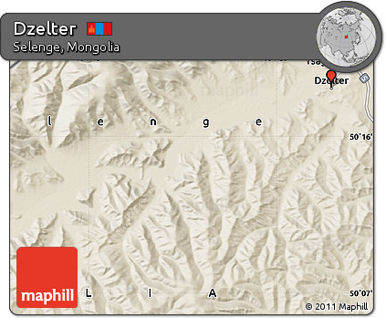 Shaded Relief Map of Dzelter