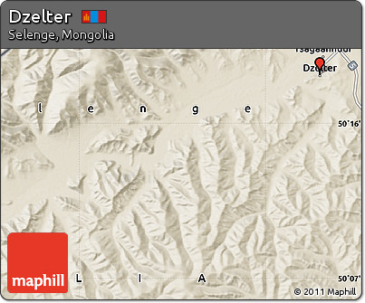Shaded Relief Map of Dzelter