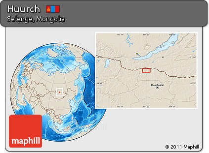 Shaded Relief Location Map of Huurch