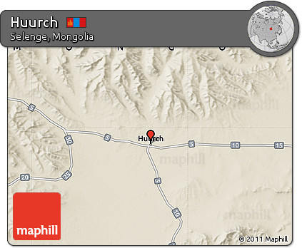 Shaded Relief Map of Huurch