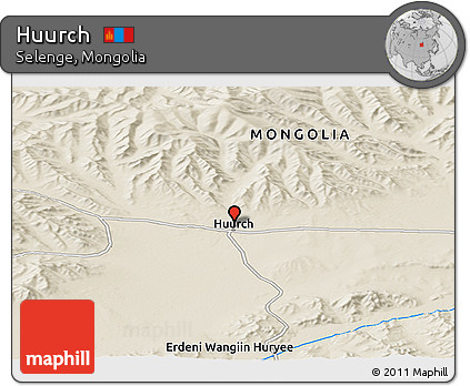 Shaded Relief Panoramic Map of Huurch