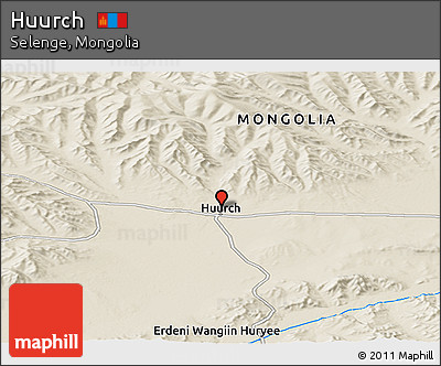 Shaded Relief Panoramic Map of Huurch