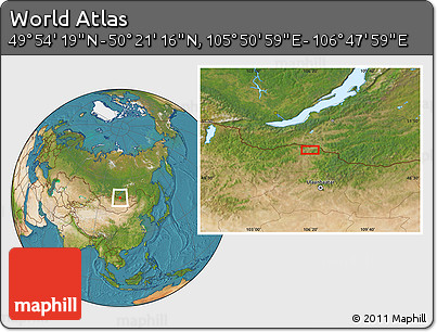 Satellite Location Map of the Area around 50° 7' 47" N, 106° 19' 29" E