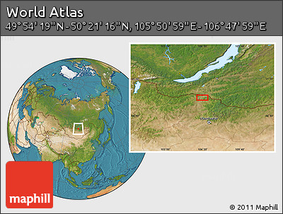 Satellite Location Map of the Area around 50° 7' 47" N, 106° 19' 29" E