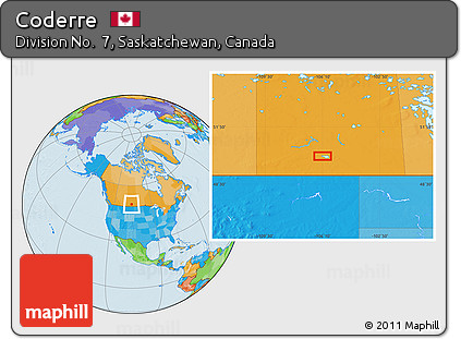 Political Location Map of Coderre