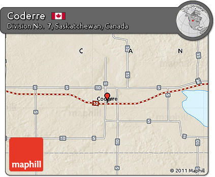 Shaded Relief Map of Coderre