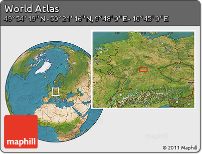 Satellite Location Map of the Area around 50° 7' 47" N, 10° 16' 30" E