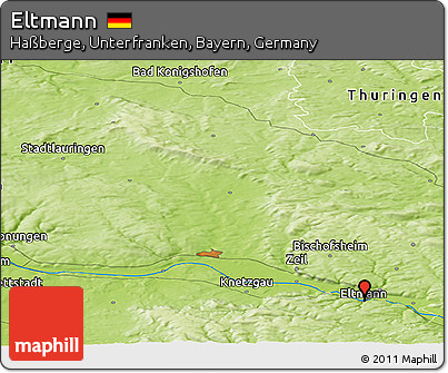 Physical Panoramic Map of Eltmann
