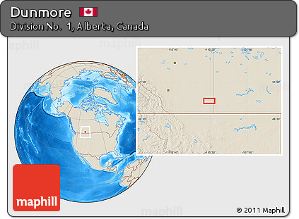 Shaded Relief Location Map of Dunmore