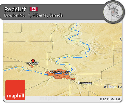 Physical Panoramic Map of Redcliff