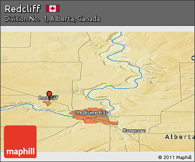 Physical Panoramic Map of Redcliff