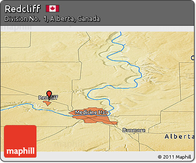 Physical Panoramic Map of Redcliff
